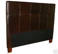 Queen Size Coffee Brown Leather Headboard for Bed, NEW!