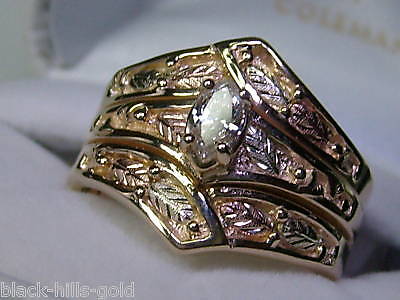 Black Hills Gold Wedding Bands on Black Hills Gold  25ct  Diamond Wedding 3 Ring Set    Ebay