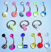 15 - Belly Bars:  Dice / Pill / Spiral / Flexi / UV 
