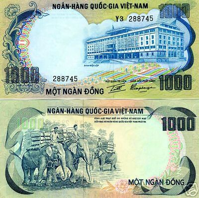 Viet Nam (South) ND (1972) 1000 dong ELEPHANT DONG, unc  