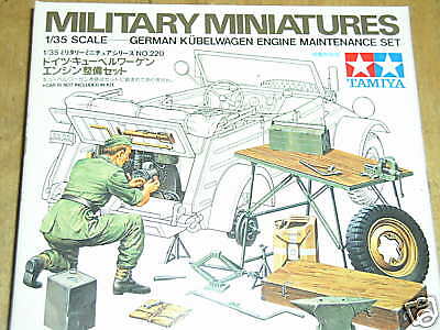 Tamiya German Kubelwagen Engine Maintenance Figure Set  