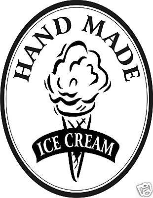 Ice Cream Parlor Hand Made Concession Food Decal Sign  