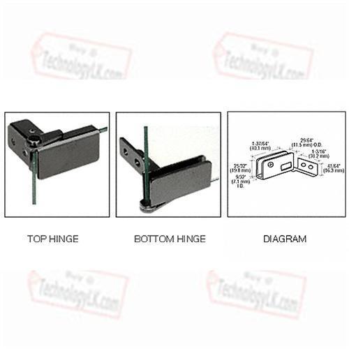 Black Surface Mount Glass Door Hinges Package  