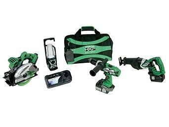 HITACHI KC18DBL 18V 4 TOOL KIT+ G18DL GRINDER,DRILL SAW  