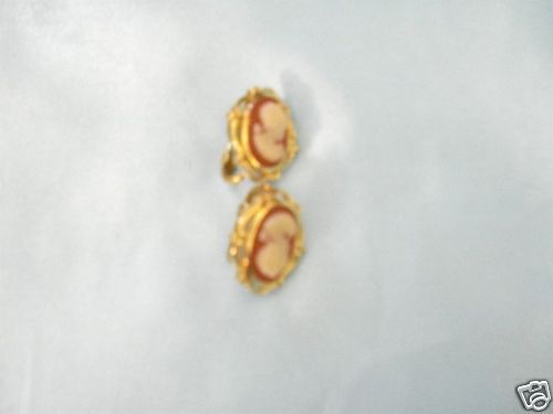 Vintage Trifari Cameo Clip Earrings  