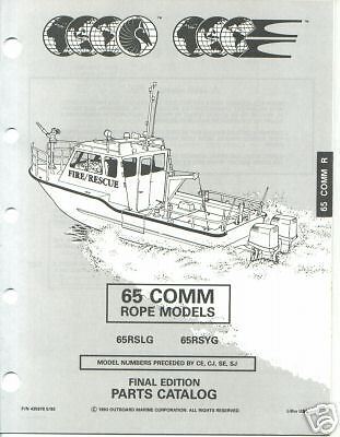 1993 Evinrude Johnson 65 comm Outboard Parts Catalog  