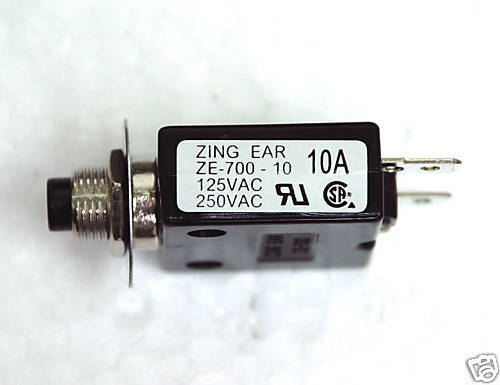 pcs 10A Circuit Breaker ZE 700 10 125/250VAC ZING EAR  
