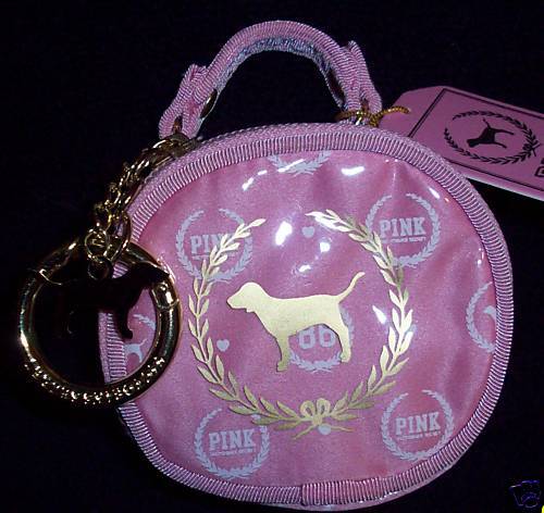 Victorias Secret Pink Dog Key Chain Makeup Bag  