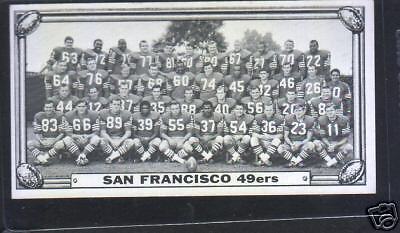 1968 Topps Football Test Team San Francisco 49ers  