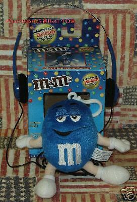 NEW Collectors Edition M&Ms Plush BLUE Radio+headphone  