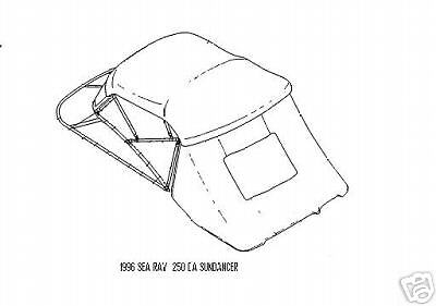 1996 Sea Ray 250DA Bimini Canvas Enclosure Cover  