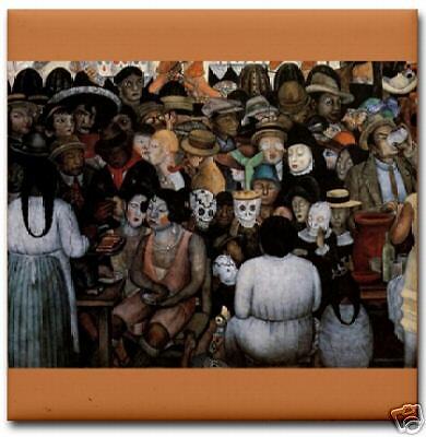 Diego Rivera Ceramic Art Tile Mural Det Day of the Dead  