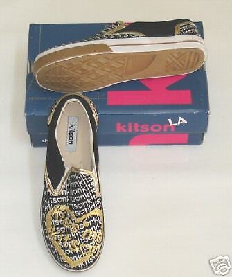 NIB Kitson LA Ladies Diva Flash Shoes Sz 9.5 Black new  