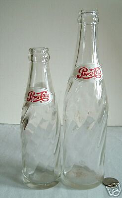 vintage pepsi bottles 2 logos Twist type12 & 6.5 oz.  