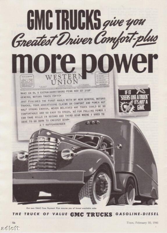 1941 GMC Trucks Semi & Trailer Art vintage print ad  