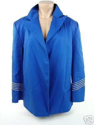 Andre Van Pier Couture Royal Blue Silk Jacket   12 NEW  