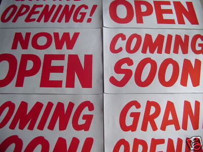 Asst. NOW OPEN / COMING SOON Window Signs 2x3 Paper  