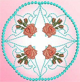 Exotic Rose Candlewick Machine Embroidery Designs 4x4
