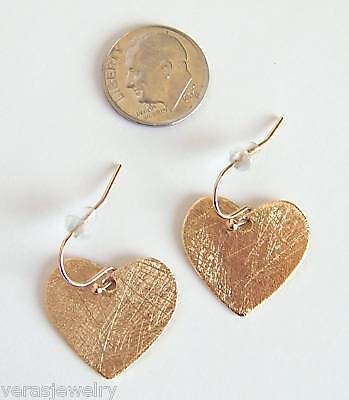 Brushed Gold Connected Hearts Pendant Necklace Earrings