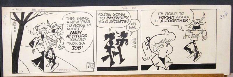 Original Comic Art Roy Fox Aggie 1972 1971 Possible the Last strip He 