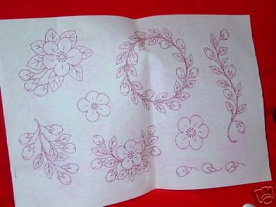 QUILT BLOCKS Vintage QUILT TRANSFERS Floral Wreath +  