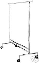 SINGLE BAR ADJUSTABLE ROLLING RACK CLOTHING RACK *NEW*  