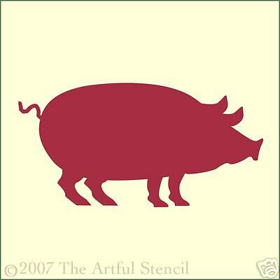 PIGGIE STENCIL (Folk Art Pig Stencil) Artful Stencil  