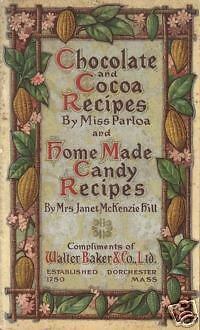 Vintage Antique CANDY Cookbook Recipes Bakers Chocolate  