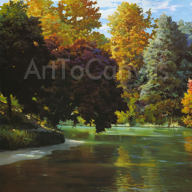 35x35 SCORCIO SUL FIUME ADRIANO GALASSO SERENE CANVAS  