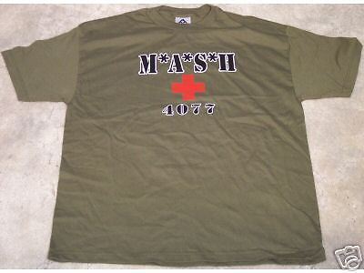 Miliary Olive Drab T shirt with MASH logo SZ XXL  