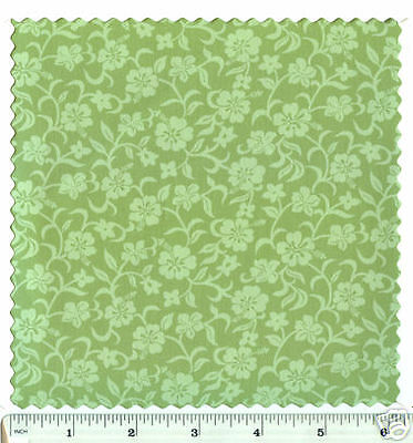 Sm Hawaiian Hibiscus Green Tonal Quilt Fabric HOFFMAN  