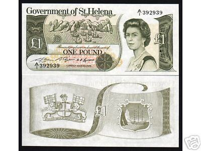 ST.HELENA GB UK 1 POUND P 9 1982 QUEEN BOAT UNC NOTE  