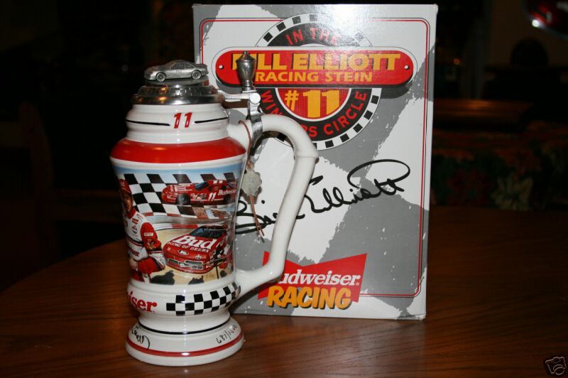 BUDWEISER BILL ELLIOTT RACING STEIN SIGNATURE EDITION  