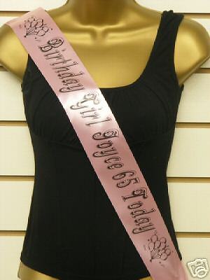 PERSONALISED 60TH 65TH 70TH BIRTHDAY SASH AGE 60 65 70  