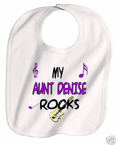 MY AUNT ROCKS PERSONALIZED BABY BIB auntie niece nephew  