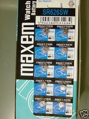 Maxem SR626SW 626 377 AG4 SR626 177 10 Watch Batteries  