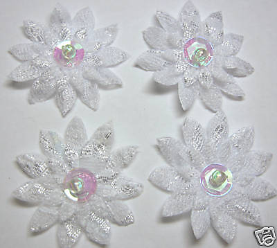 Sequin Beaded Lace Daisy Flower Appliques x50 Bridal  