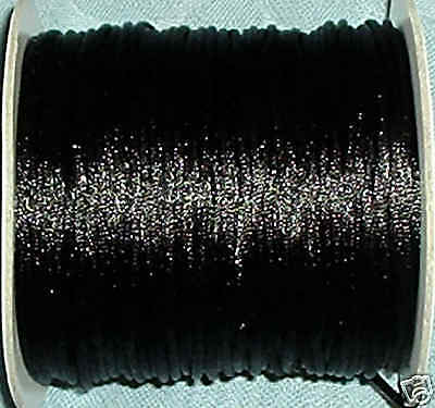 Satin Ribbon Rattail Cord BLACK Lot 5 YARDS NEW SMDTS  