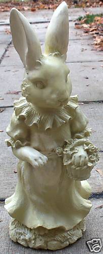 Concrete Fiberglass Latex Mold Rabbit Lady Statue  