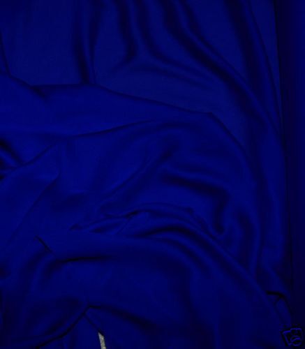 DOUBLE GEORGETTE FABRIC ROYAL BLUE SEMI SHEER BTY  