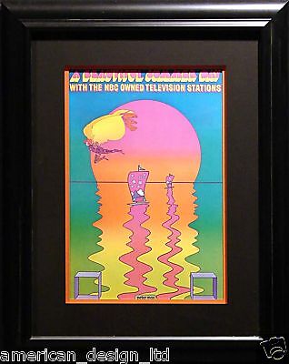 Peter Max NBC CUSTOM FRAMED Poster from 70s SUBMIT YOUR OFFER  