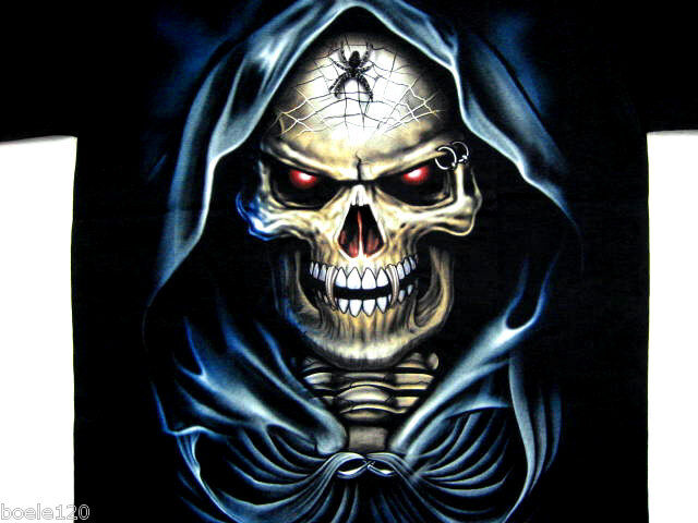 Skull Totenkopf Biker Chopper T Shirt  