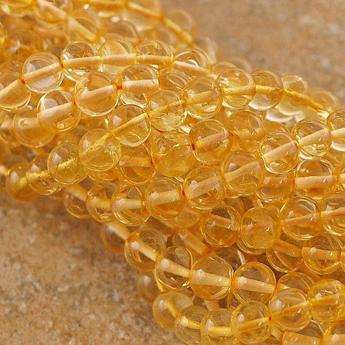 Golden 5mm Round Citrine beads 16 Strand G52  