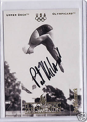 1996 UD OLYMPIC CHAMPIONS PAT MCCORMICK AUTOGRAPH CARD