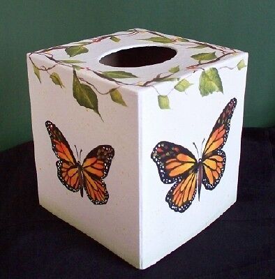 HP BUTTERFLY/TISSUE BOX COVER/MONARCH/PAPER MACHE  