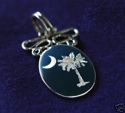 SOUTH CAROLINA PALMETTO MOON SILVER PENDANT   SLIDE  