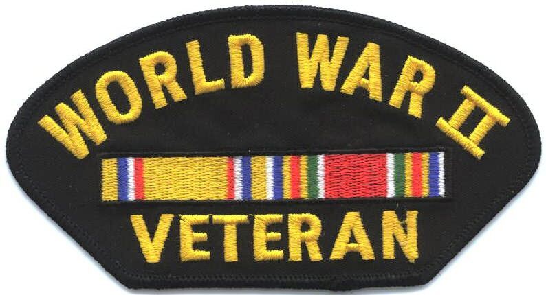 WORLD WAR II VETERAN PATRIOTIC MILITARY PATCH  