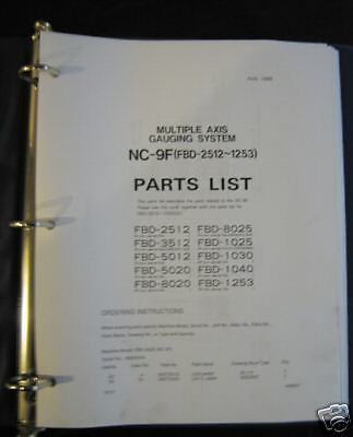 Amada NC9 F Parts List For FBD 2512 Thru FBD 1253  