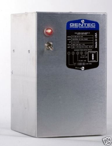 STATIC PHASE CONVERTER 1   5 HP DUAL RANGE by GENTEC  