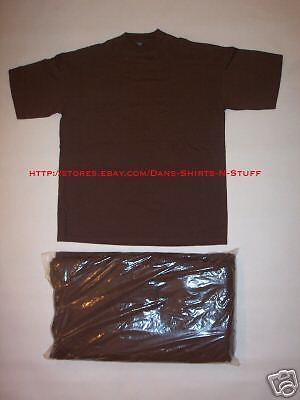 Pack BROWN T Shirts Wholsale Bulk Plain L Large Ts  